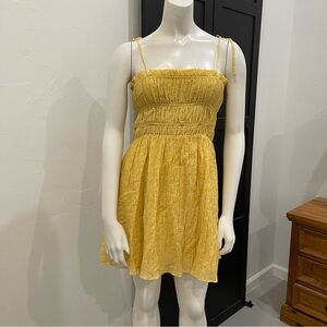 Forever 21 Yellow Ruched Mini Dress